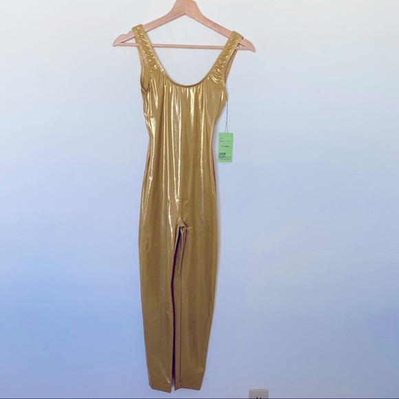 Anne Klein Pants - NWT Vintage Anne Klein Metallic Gold Bodysuit